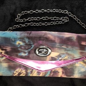 Aldo Iridescent Clutch with Chain Strap